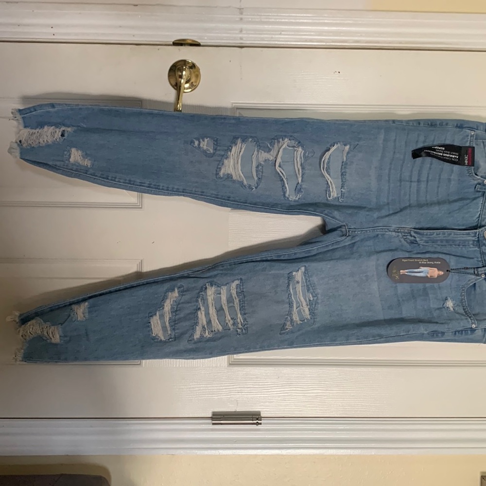 Ripped light wash jeans